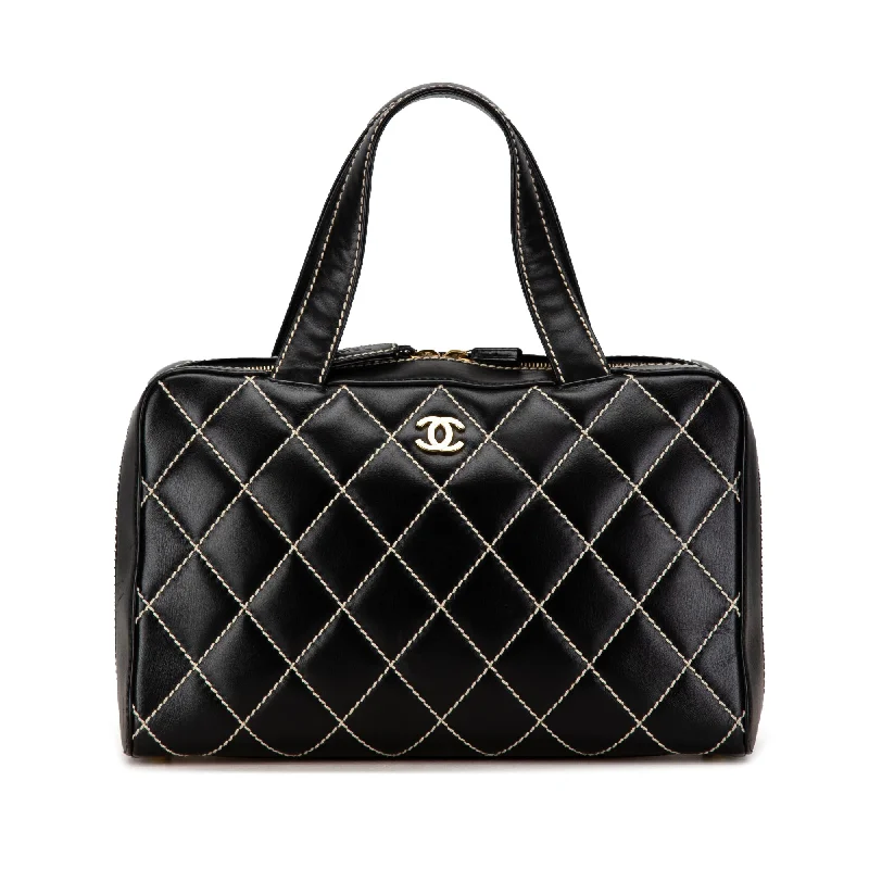 Chanel bags perfect for everyday elegBlack Chanel CC Wild Stitch Lambskin Handbag