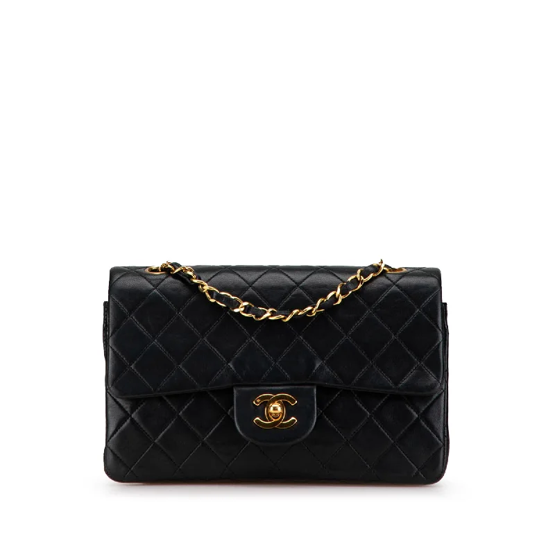 Chanel bags with adjustable chain strapsBlack Chanel Small Classic Lambskin Double Flap Shoulder Bag