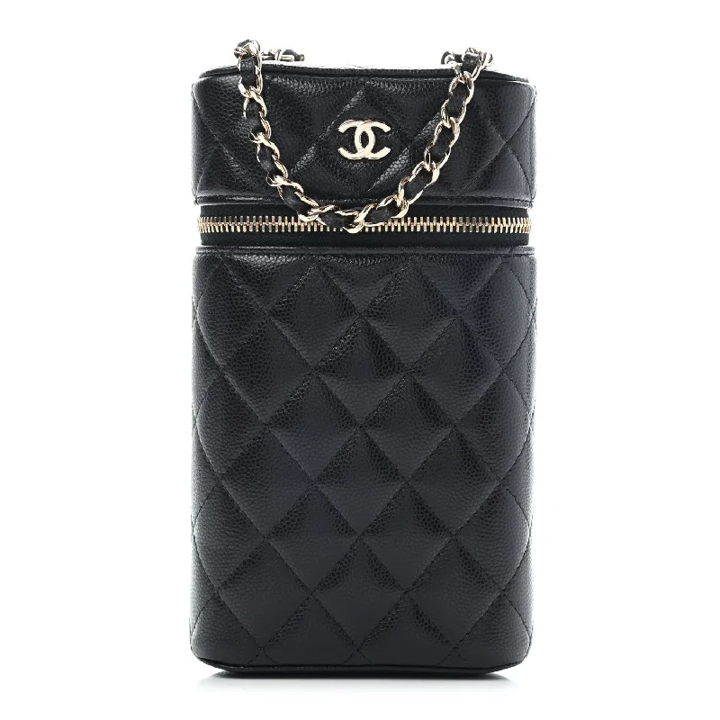 Chanel bags for women with a taste for high fashionCHANEL Classic Vanity Phone Holder with Chain Quilted Caviar