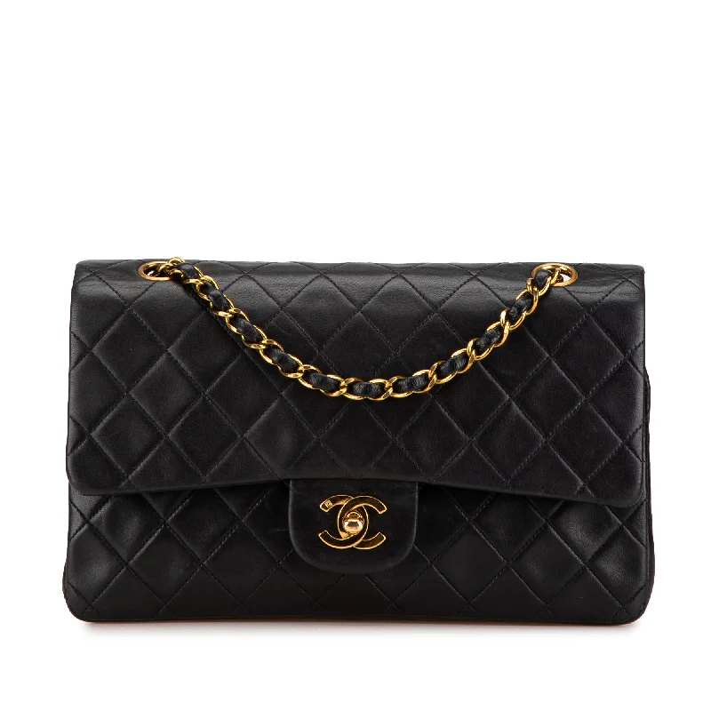 Chanel bags for women who appreciate fine craftsmanshipBlack Chanel Medium Classic Lambskin Double Flap Shoulder Bag