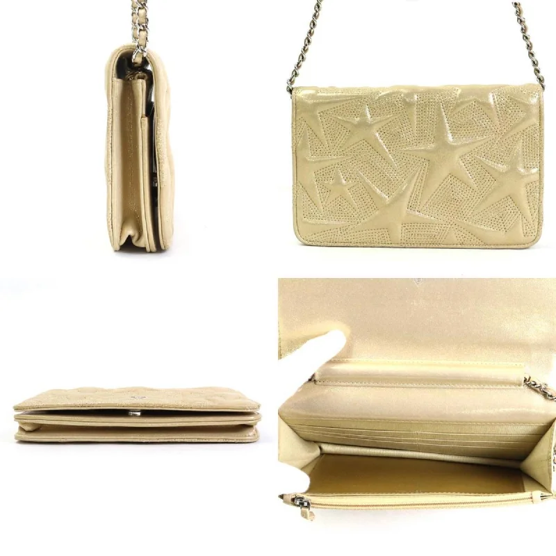 Chanel bags as wedding day accessoriesCHANEL Wallet Chain Shoulder Bag Coco Mark Leather/Metal Gold/Silver Women's e55872a