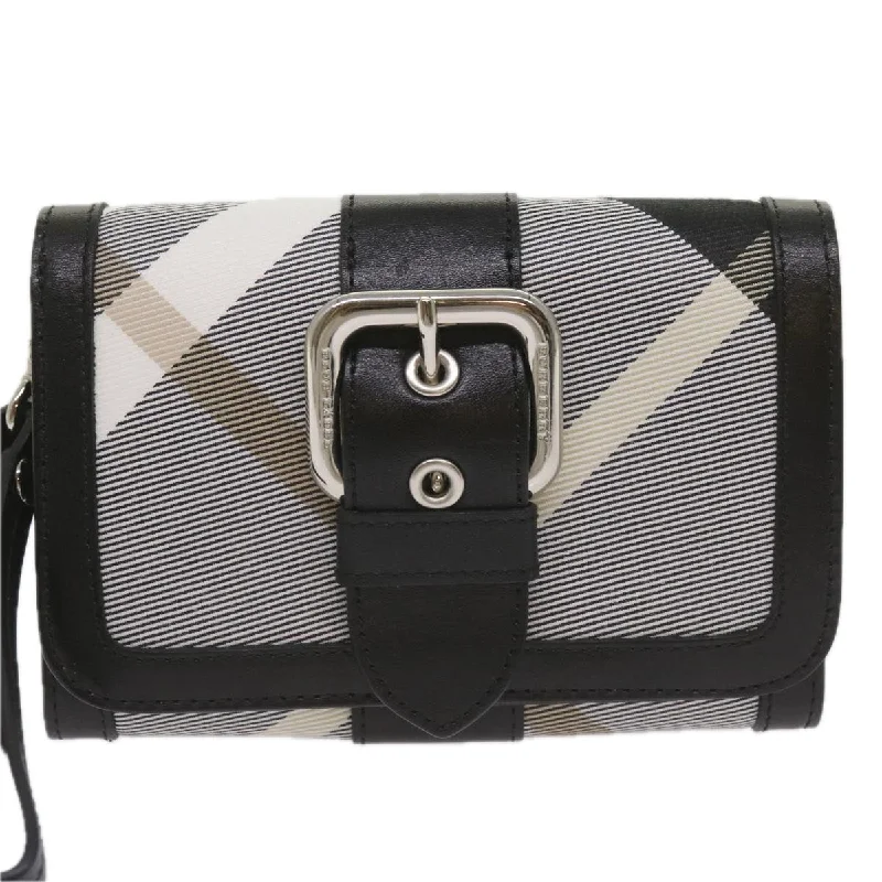 Limited Edition Burberry Bags for CollectorsBURBERRY Nova Check Wallet Nylon Gray Black  bs12103