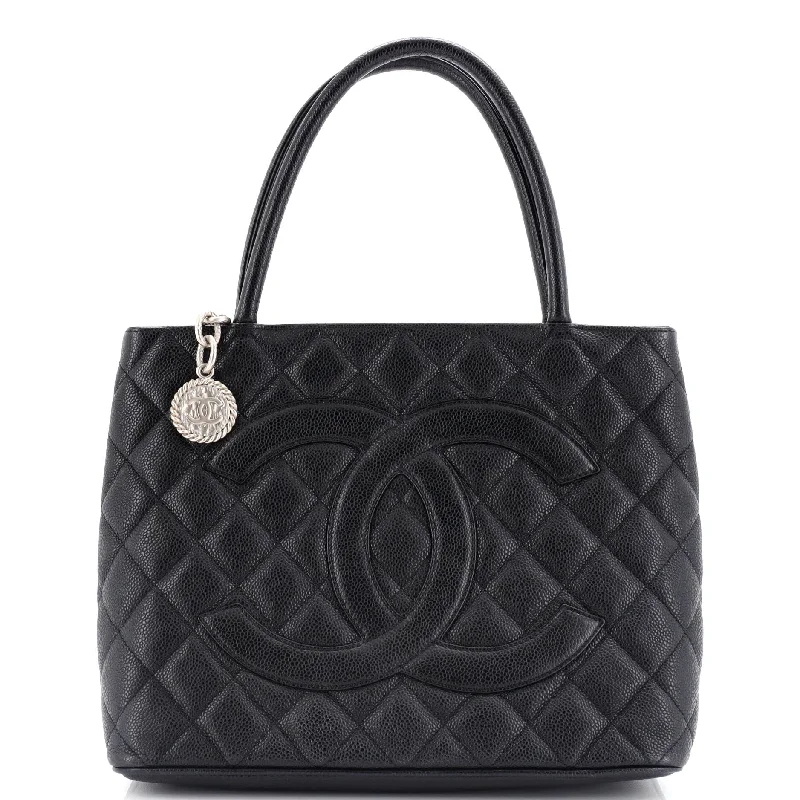 Chanel All - Match Handbag for Versatile StylingMedallion Tote Quilted Caviar