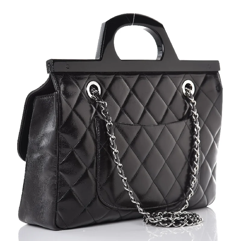 Chanel leather bags for everydCHANEL Glazed Calfskin Quilted Small CC Delivery Tote