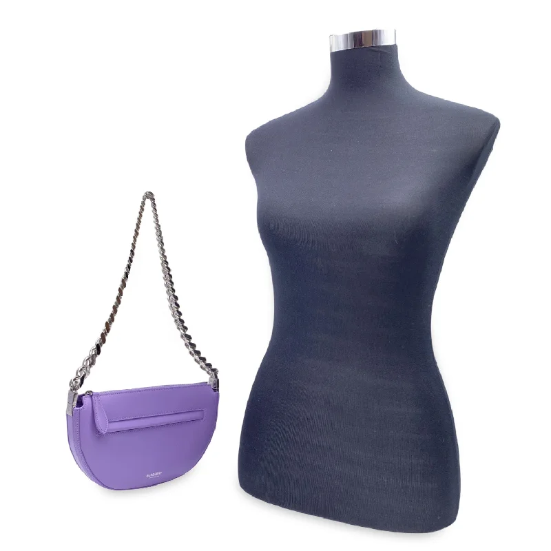 Burberry Bags with RFID Blocking TechnologyBURBERRY Purple Lillac Leather Mini Olympia Shoulder Bag