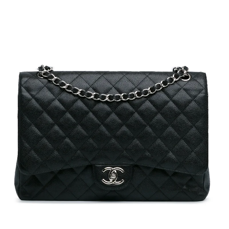 Chanel All - Match Handbag for Versatile StylingBlack Chanel Maxi Classic Caviar Double Flap Shoulder Bag