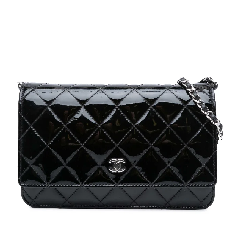 Chanel Limited Edition Handbag for CollectorsBlack Chanel CC Quilted Patent Wallet On Chain Crossbody Bag