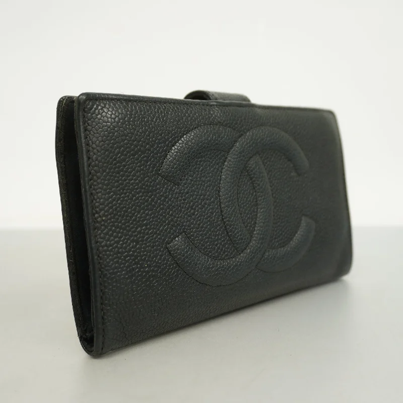 Chanel bags available in bold colors and patternsCHANEL[3cc2399]   long wallet caviar skin black gold metal