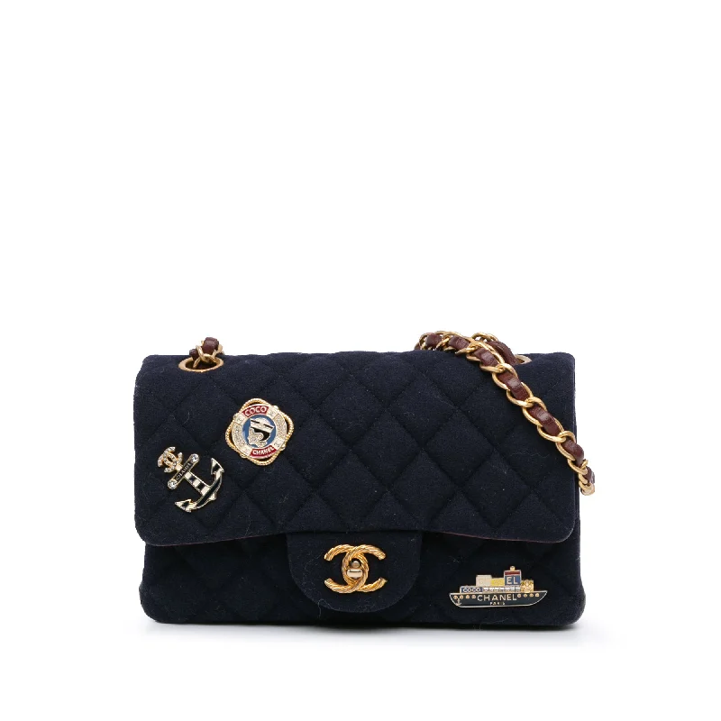 Chanel bags in luxury boutiques worldwideBlue Chanel Mini Rectangular Classic Jersey Sailor Single Flap Crossbody Bag