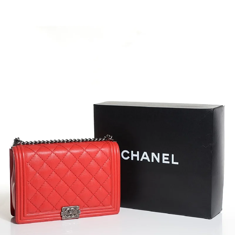 Chanel bags available in bold colors and patternsCHANEL Quilted Leather Large Boy Flap Bag