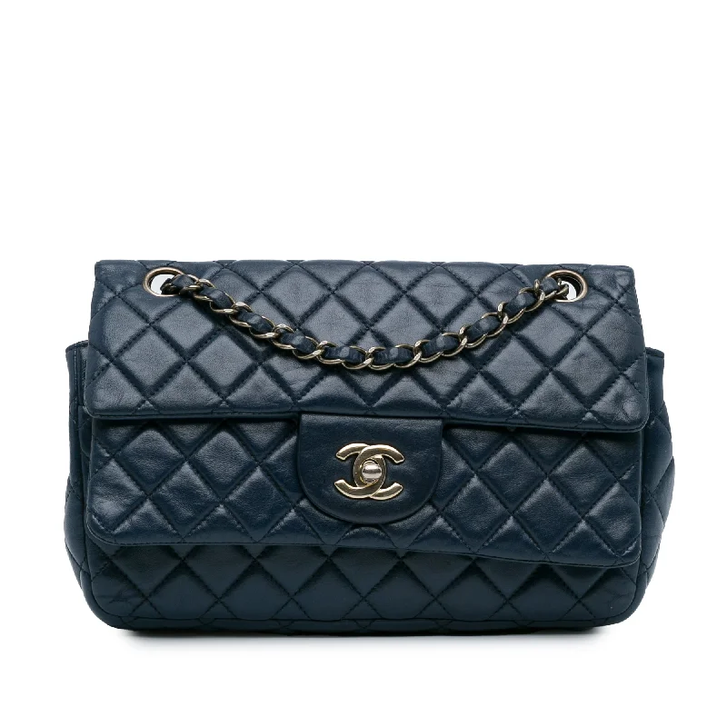 Chanel Limited Edition Handbag for CollectorsBlue Chanel CC Quilted Lambskin Double Flap Shoulder Bag