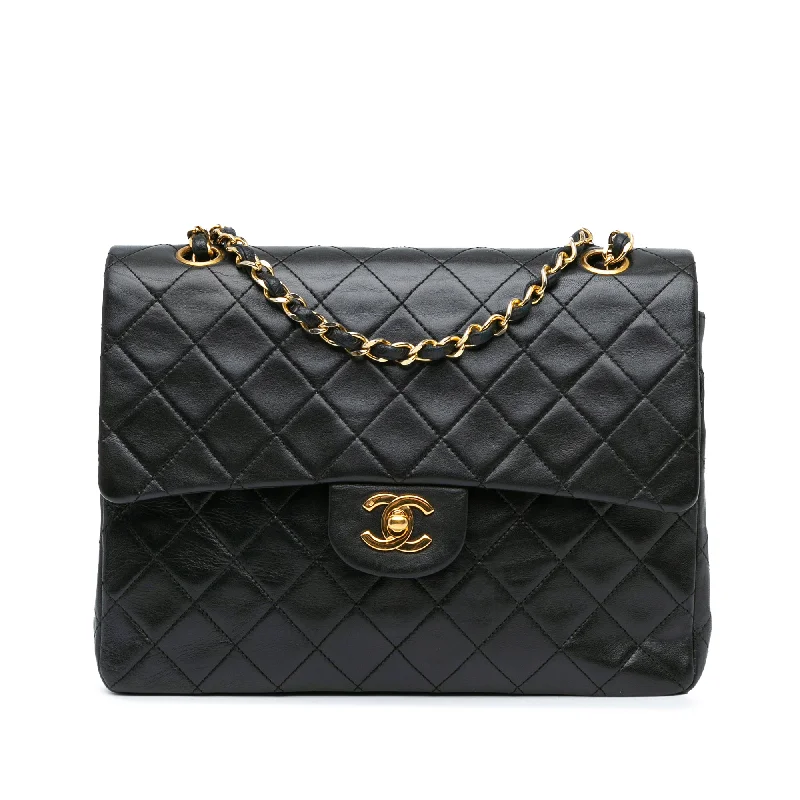 Chanel bags with adjustable chain strapsBlack Chanel Medium Tall Classic Lambskin Double Flap Shoulder Bag