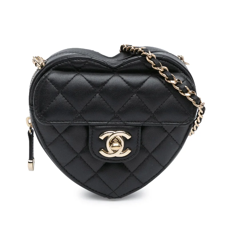 Chanel bags in luxury boutiques worldwideBlack Chanel Mini Lambskin CC in Love Heart Crossbody