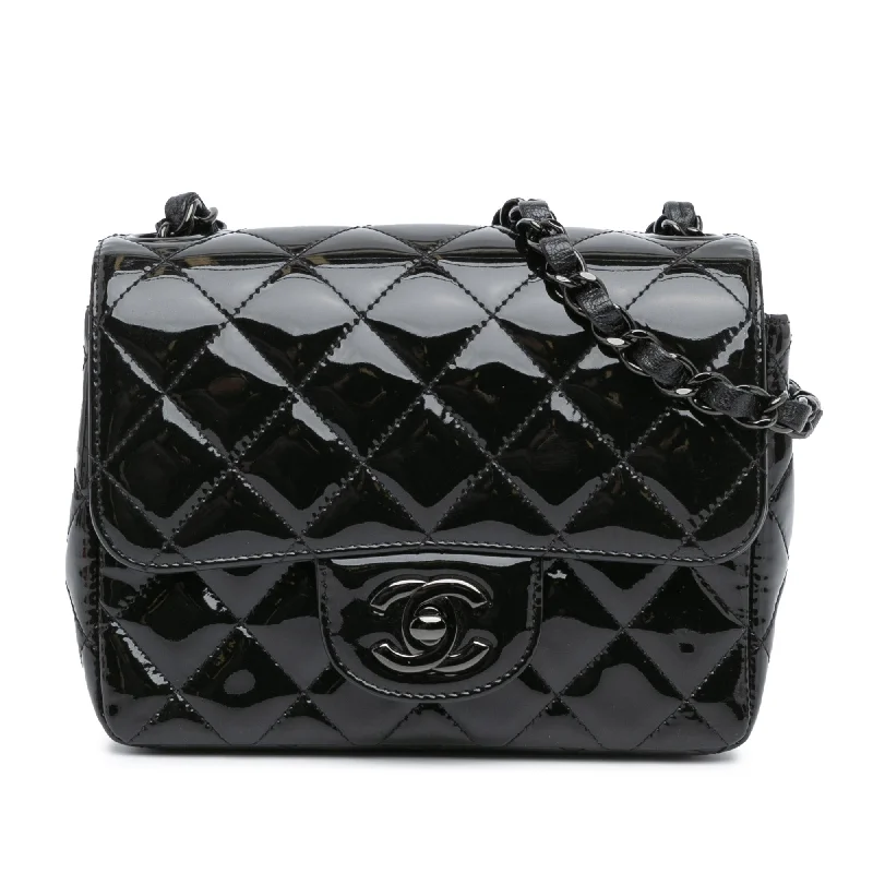 Chanel Small Crossbody Bag for TravelBlack Chanel Mini Square Classic Patent So Black Single Flap Crossbody Bag