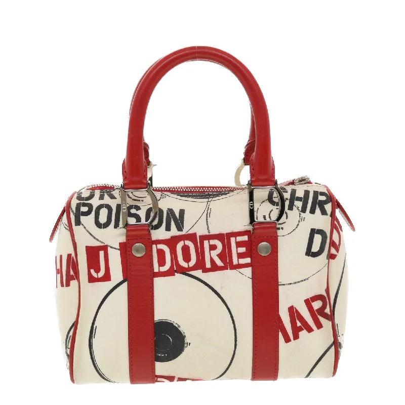 Trendsetting Christian Dior crossbody bags with a colorful strapCHRISTIAN DIOR Hardcore Boston Bag Canvas White Red BO B 0024 Auth 39290