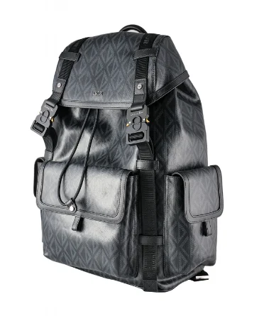 Christian Dior tote bags with a double - handle and shoulder - strap optionChristian Dior Homme CD Diamond Hit The Road Backpack Rucksack Black