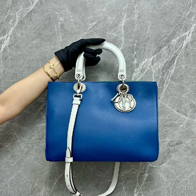 Christian Dior handbags with a removable shoulder strap for versatilityDiorissimo Medium Lady Smooth Calfskin Bi-Colour SHW