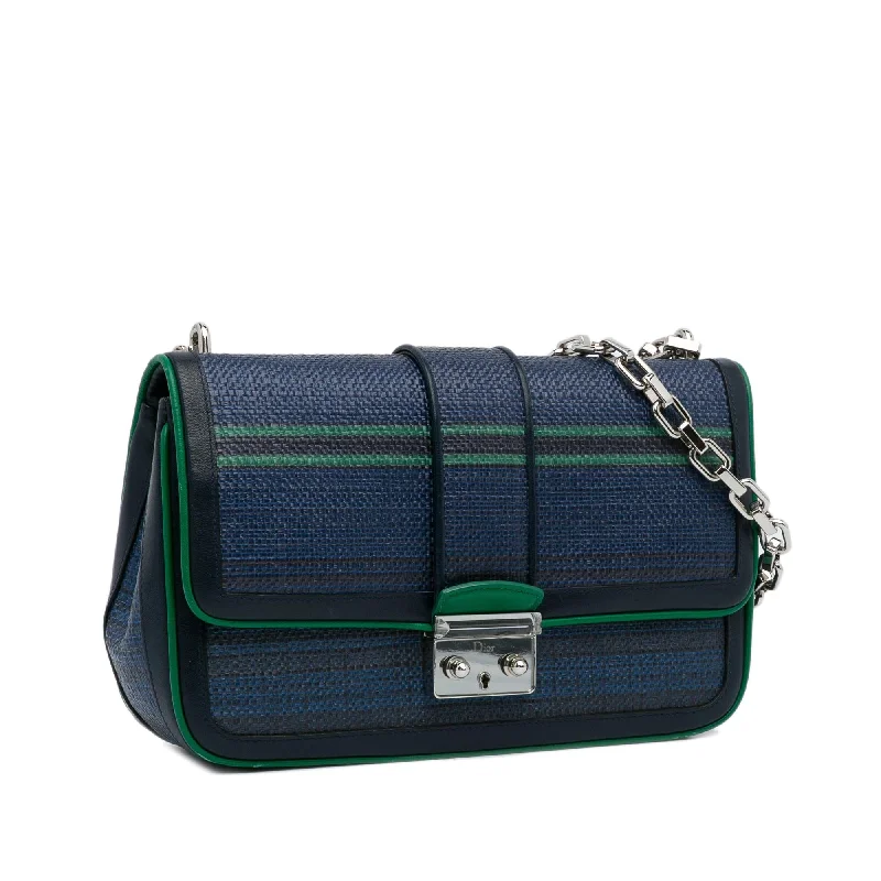 Christian Dior bags with a detachable coin purse insideDior Medium Tricolor Raffia Miss Dior Flap Bag (F8E2uQ)