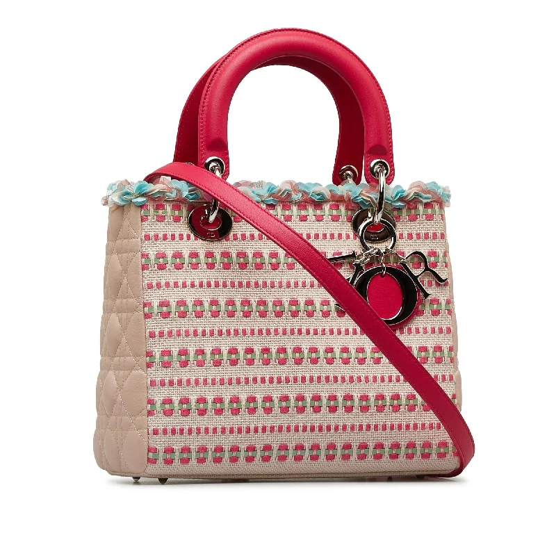 Christian Dior bags with a side - pocket for holding a water bottleDior Medium Tweed Lady Dior Satchel (ZQ8bZF)