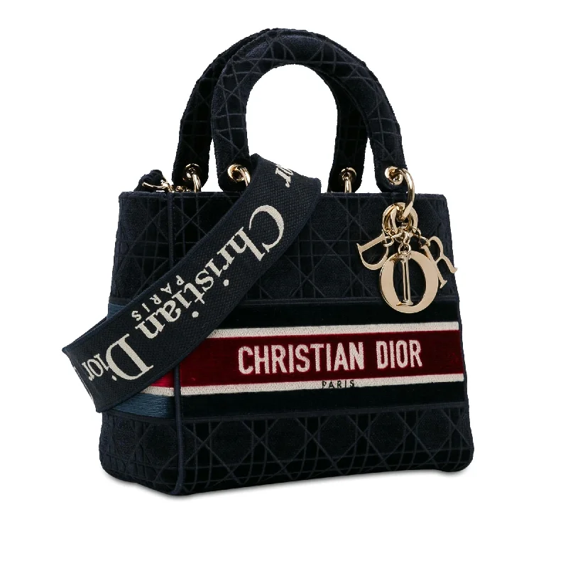 Stylish Christian Dior shoulder bags with a tassel - adorned zipperDior Medium Velvet Cannage Lady D-Lite (Cz22FV)